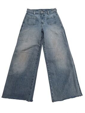 Old Navy Extra High Rise Trouser Wide Leg Jeans Perry Wash Sz 2